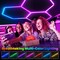 Edge Collections – RGB Hexagon LED Wall Lights Multi-Color Dimmable Modular Panels – 1 Piece